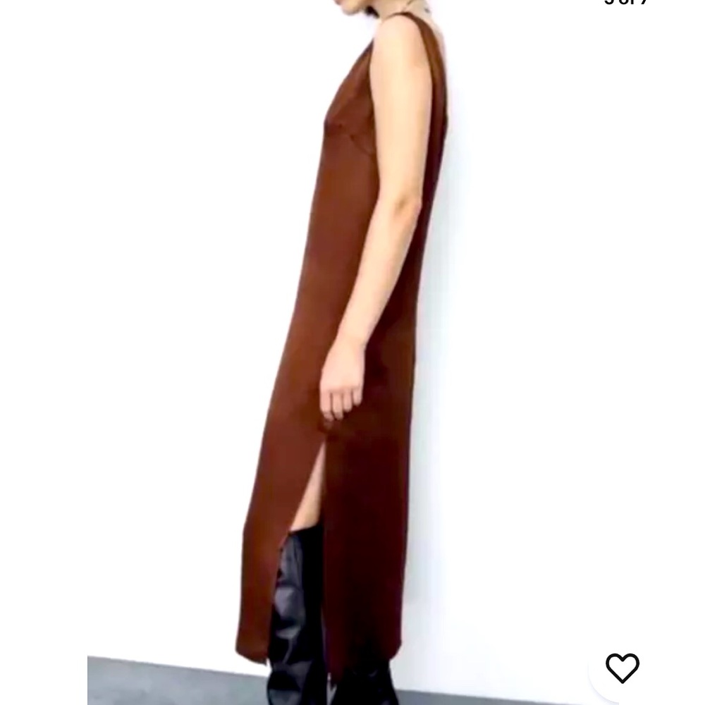 Gorgeous Zara bronze slip over dress Small  🤎